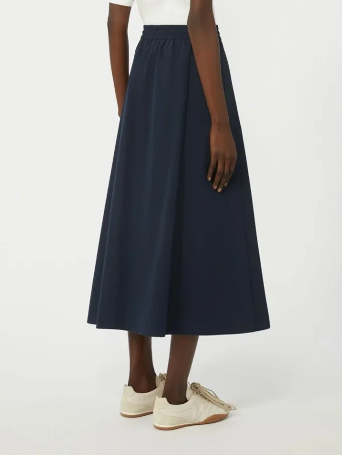 Technische stof en jersey rok, marineblauw Technische stof en jersey rok, marineblauw
