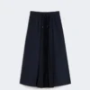 Technische stof en jersey rok, marineblauw Technische stof en jersey rok, marineblauw