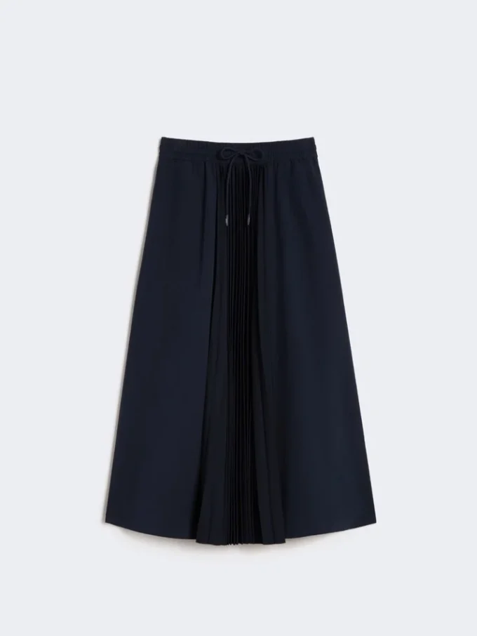 Technische stof en jersey rok, marineblauw Technische stof en jersey rok, marineblauw