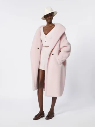 Teddy Bear Icon Coat van alpaca en wol, roze