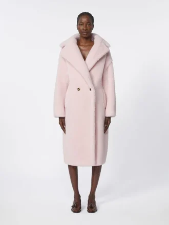 Teddy Bear Icon Coat van alpaca en wol, roze