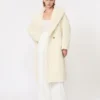Teddy Bear Icon Coat van alpaca en wol, wit