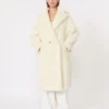 Teddy Bear Icon Coat van alpaca en wol, wit
