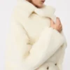 Teddy Bear Icon Coat van alpaca en wol, wit