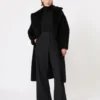 Teddy Bear Icon Coat van alpaca en wol, zwart