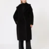 Teddy Bear Icon Coat van alpaca en wol, zwart