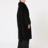 Teddy Bear Icon Coat van alpaca en wol, zwart