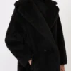 Teddy Bear Icon Coat van alpaca en wol, zwart