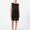 Top van popeline en macramé-kant, zwart Top van popeline en macramé-kant, zwart