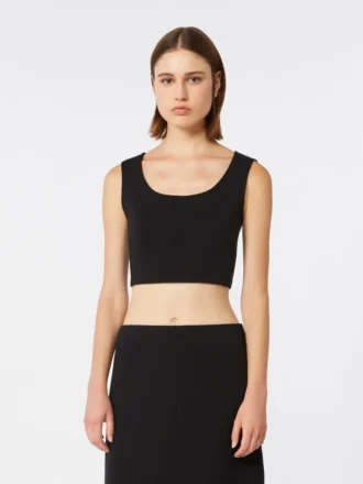 Top van scuba-jersey, zwart Top van scuba-jersey, zwart