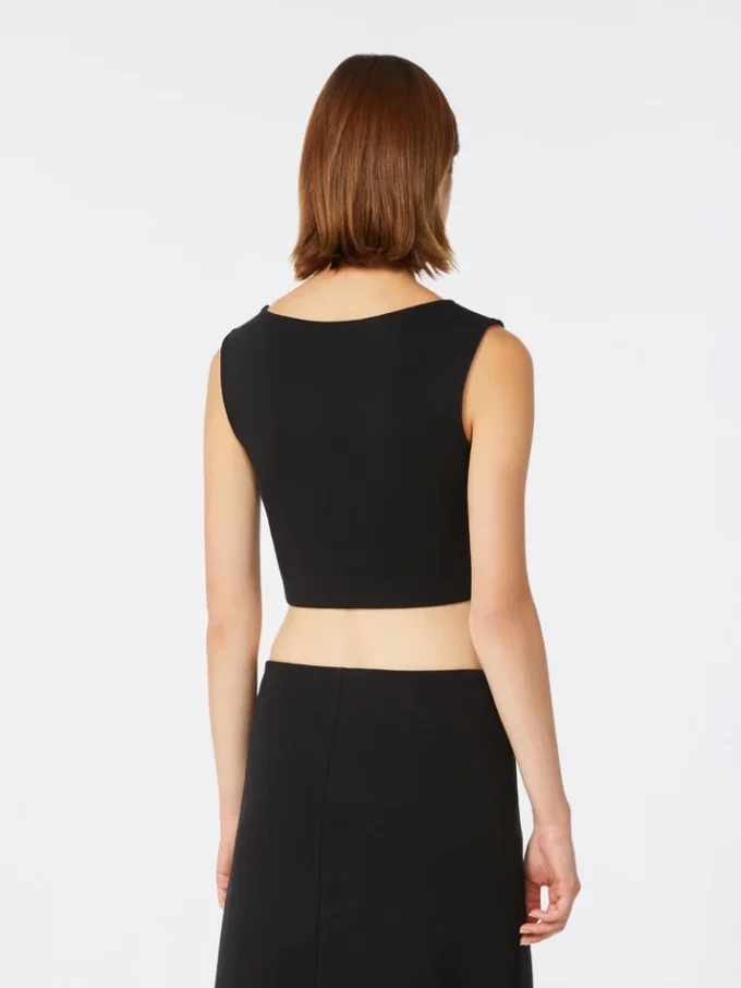 Top van scuba-jersey, zwart Top van scuba-jersey, zwart