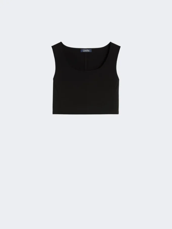 Top van scuba-jersey, zwart Top van scuba-jersey, zwart