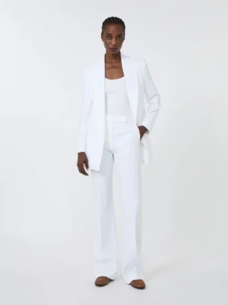 Top van viscose-mix garen, optisch wit
