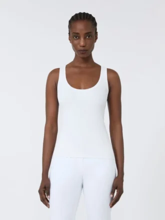 Top van viscose-mix garen, optisch wit