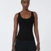 Top van viscose-mix garen, zwart Top van viscose-mix garen, zwart