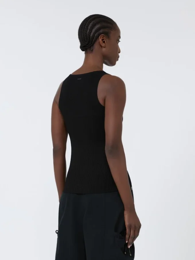 Top van viscose-mix garen, zwart Top van viscose-mix garen, zwart