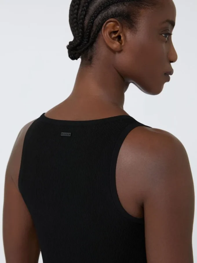 Top van viscose-mix garen, zwart Top van viscose-mix garen, zwart