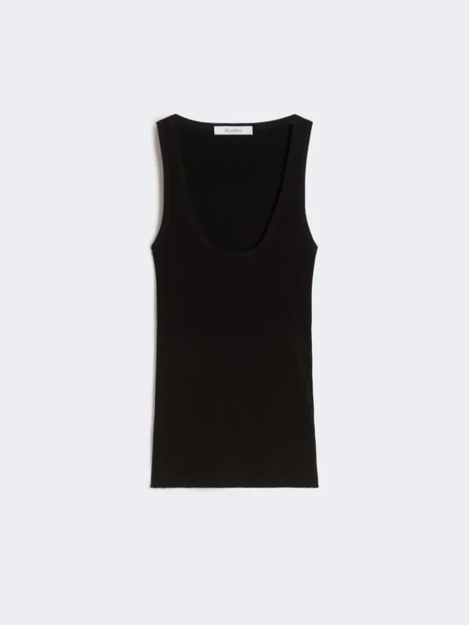 Top van viscose-mix garen, zwart Top van viscose-mix garen, zwart