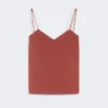 Top van zijden canvas, terracotta Top van zijden canvas, terracotta
