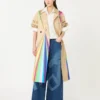 Trenchcoat van waterafstotend katoen met regenboogprint, veelkleurig Trenchcoat van waterafstotend katoen met regenboogprint, veelkleurig