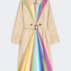 Trenchcoat van waterafstotend katoen met regenboogprint, veelkleurig Trenchcoat van waterafstotend katoen met regenboogprint, veelkleurig