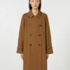 Trenchcoat van waterafstotende twill met dubbele rij knopen, tabakskleur Trenchcoat van waterafstotende twill met dubbele rij knopen, tabakskleur
