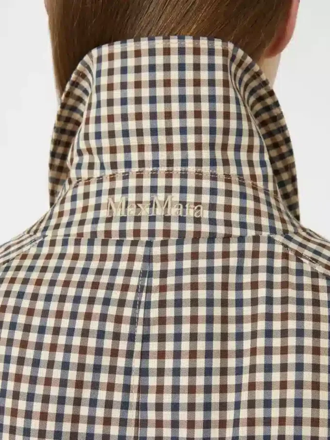 Trenchcoat van waterafstotende twill met patroon, koffiekleur Trenchcoat van waterafstotende twill met patroon, koffiekleur