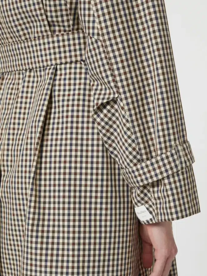 Trenchcoat van waterafstotende twill met patroon, koffiekleur Trenchcoat van waterafstotende twill met patroon, koffiekleur