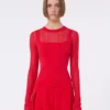 Trompe-l’oeil-trui van viscose, rood