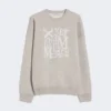 Trui met ronde hals van wol en kasjmier, beige