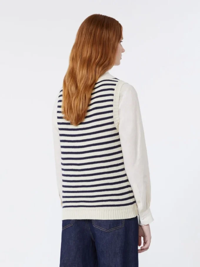 Trui van geribd katoengaren, marineblauw Trui van geribd katoengaren, marineblauw