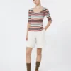 Trui van geribd stretchviscose, veelkleurig Trui van geribd stretchviscose, veelkleurig