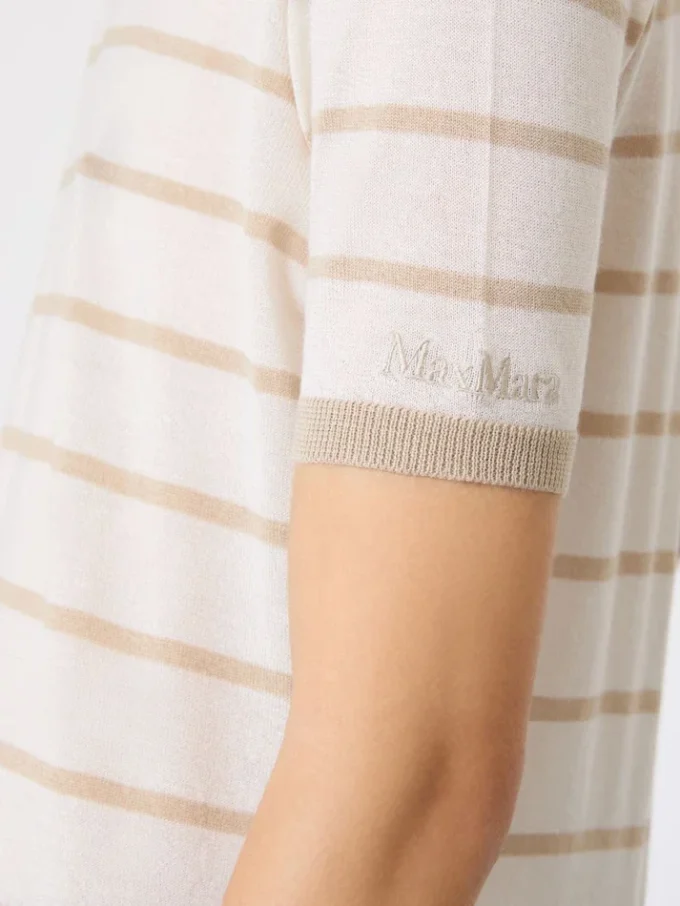 Trui van kasjmier en zijden garen, beige Trui van kasjmier en zijden garen, beige