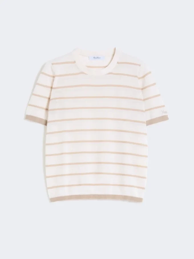 Trui van kasjmier en zijden garen, beige Trui van kasjmier en zijden garen, beige