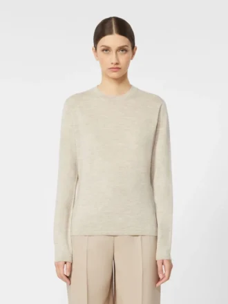 Trui van kasjmiergaren, beige