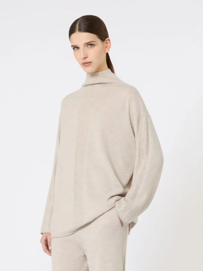 Trui van kasjmiergaren, beige