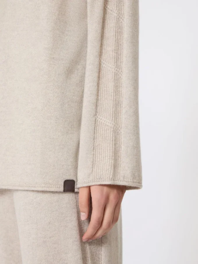 Trui van kasjmiergaren, beige