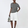 Trui van katoen en viscose jacquard, zwart Trui van katoen en viscose jacquard, zwart