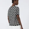 Trui van katoen en viscose jacquard, zwart Trui van katoen en viscose jacquard, zwart