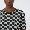 Trui van katoen en viscose jacquard, zwart Trui van katoen en viscose jacquard, zwart