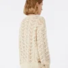 Trui van katoengaren en pailletten, beige Trui van katoengaren en pailletten, beige