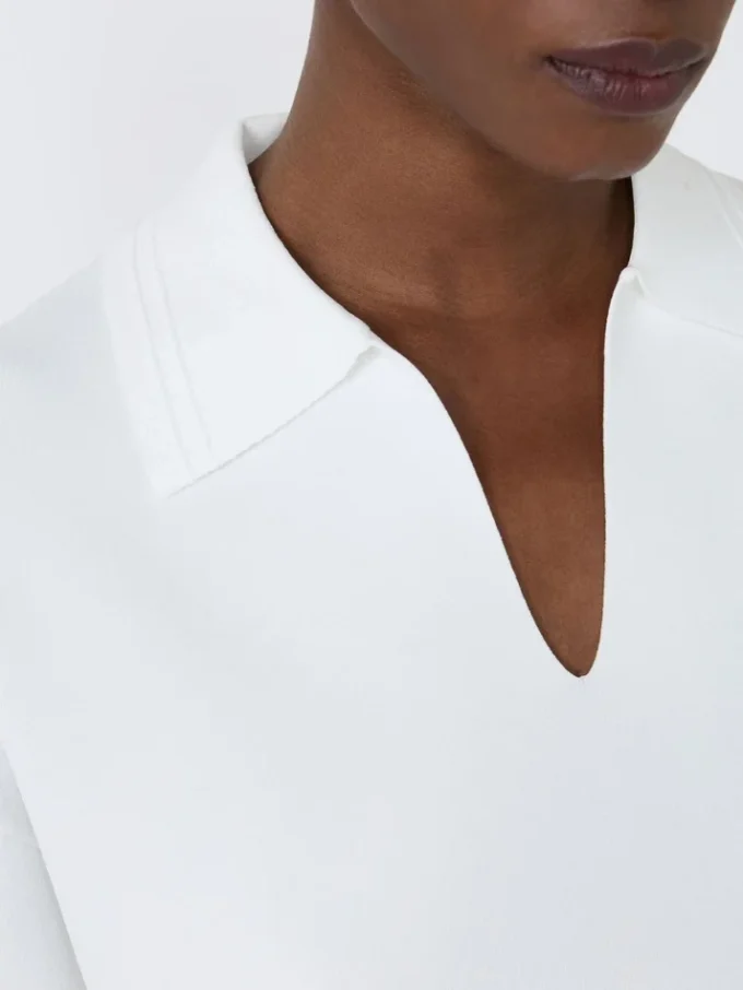 Trui van viscose crêpe, optisch wit