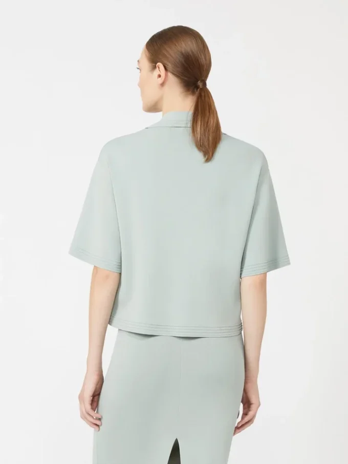 Trui van viscose crêpe, saliegroen Trui van viscose crêpe, saliegroen
