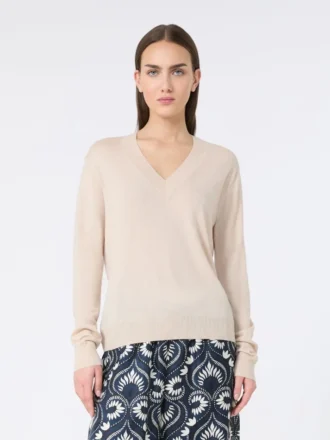 Trui van wol en kasjmier, beige