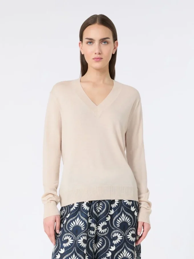 Trui van wol en kasjmier, beige Trui van wol en kasjmier, beige