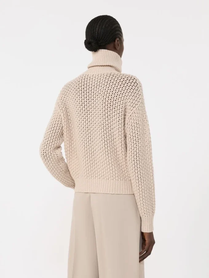 Trui van wol, kasjmier en lurex, albino Trui van wol, kasjmier en lurex, albino