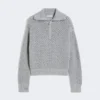 Trui van wol, kasjmier en lurex, lichtgrijs Trui van wol, kasjmier en lurex, lichtgrijs