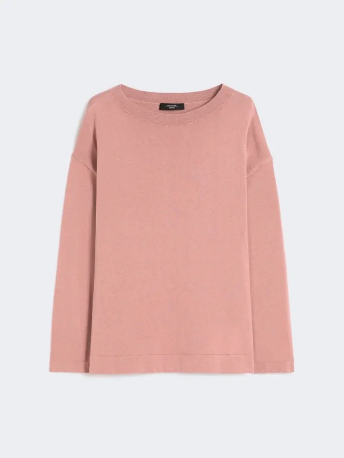 Trui van zijde en katoen, roze