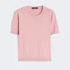 Trui van zijde en katoen, roze