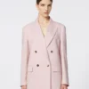 Tweeborsig blazer van wol, mohair en zijde, beige-roze Tweeborsig blazer van wol, mohair en zijde, beige-roze